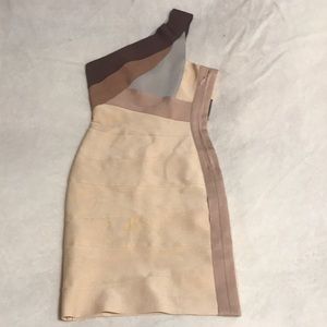 Herve Léger one shoulder bodycon dress